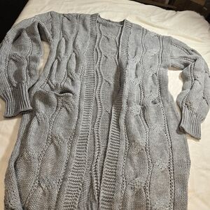 Gray Cable Knit Women's Sweater